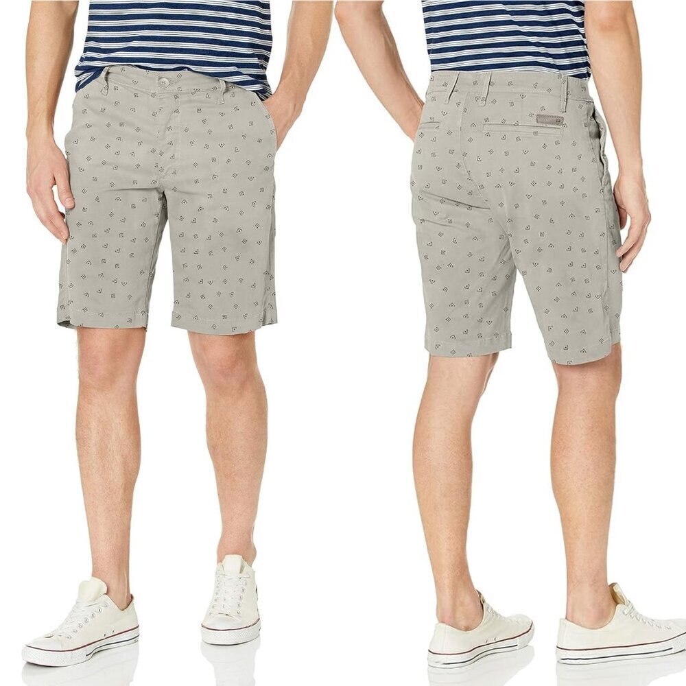 NWT New AG Adriano Goldschmied Griffin Geo Print Flat Front Shorts Size 28